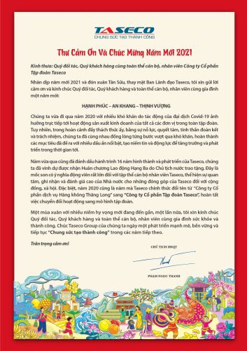 Thank you and happy new year 2021 letter