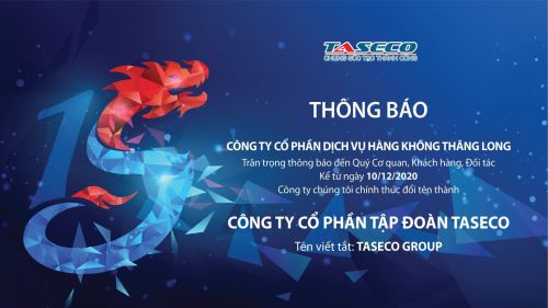 Press release on the name change of Thang Long Aviation Services Joint Stock Company