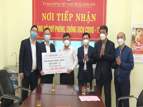 TASECO Land donated 150,000,000 VND to support Nghi Son town and Ninh Hai ward, Thanh Hoa province to prevent COVID-19 epidemic.