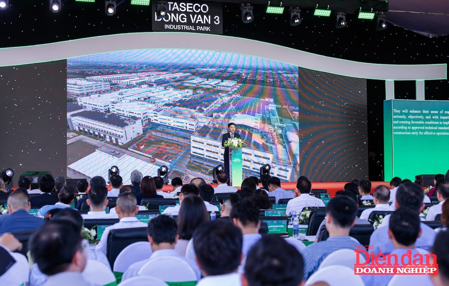 Mr. Truong Quoc Huy, Chairman of Ha Nam Provincial People's Committee, Head of the National Assembly Delegation of Ha Nam Province spoke at the groundbreaking ceremony.