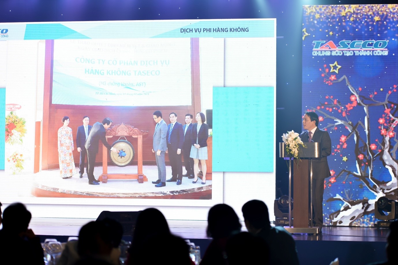Mr. Pham Ngoc Thanh - Chairman of the Board of Directors of TASECO Company spoke at the ceremony