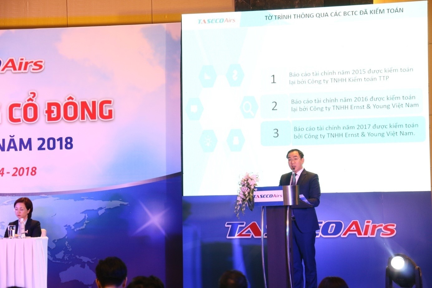 Mr. Nguyen Minh Hai - Vice Chairman of the Board of Directors reported at the Congress
