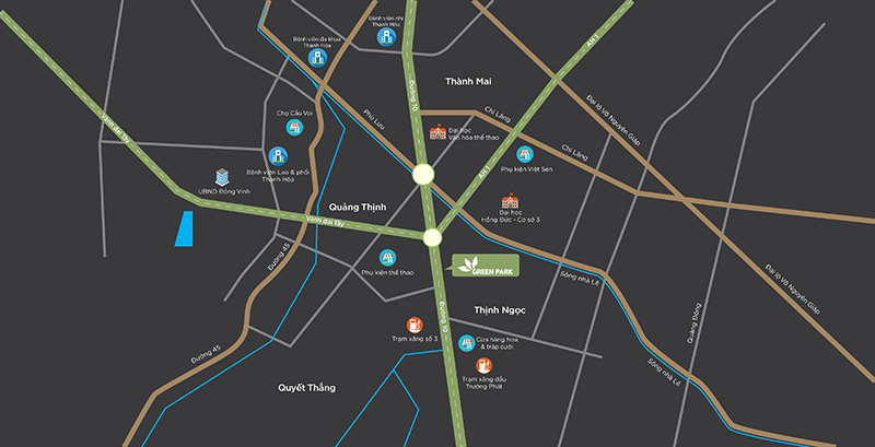 The project owns a key location right at the southern gate of Thanh Hoa City.