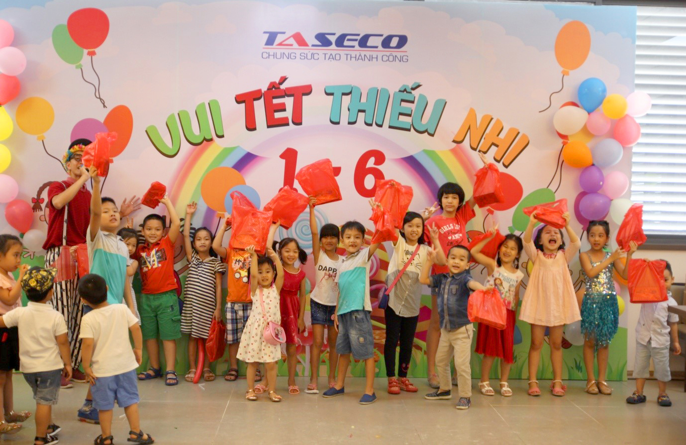 Children were excited to receive gifts from the program.